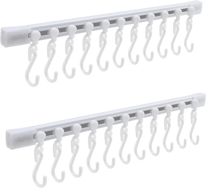 FUYAHA Kitchen Utensil Hanging Rrack - Hooks for Kitchen Utensils, No Drilling Wall Mounted Utensil Holder, Kitchen Rail Rack with 10 Hooks Hanger for Kitchen Bathroom (Pack of 2) - Image 1